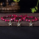 Red Tiger Eye Bead Bracelet - Buddha Bracelet Yoga Jewelry
