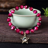 Red Tiger Eye Bead Bracelet - Buddha Bracelet Yoga Jewelry