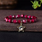 Red Tiger Eye Bead Bracelet - Buddha Bracelet Yoga Jewelry