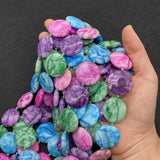 Natural Agate Stone Bead Flat Gasket Loose Needle Thread DIY Jewelry