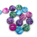 Natural Agate Stone Bead Flat Gasket Loose Needle Thread DIY Jewelry