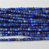 Natural Stone Bead Square Faceted Lapis Lazuli Loose Beads
