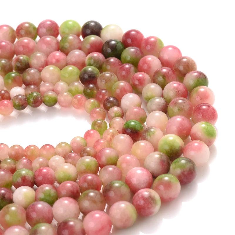 Watermelon Tourmaline Double Round Stone Beads 6/8/10mm