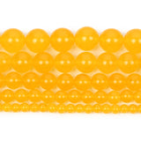 Yellow Chalcedony Charm Round Stone Beads for DIY Bracelet Strand
