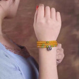 Yellow Chalcedony Jades Round Bracelet 6MM Ladies Jewelry