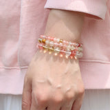 Natural Stone Beaded Bracelet Set Agates Howlites Bangle Jewelry