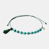 Natural Stone Beaded Bracelet Tassel 4mm Spiking Beads Thin Bracelets