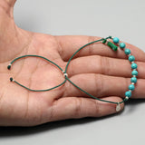 Natural Stone Beaded Bracelet Tassel 4mm Spiking Beads Thin Bracelets