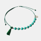 Natural Stone Beaded Bracelet Tassel 4mm Spiking Beads Thin Bracelets