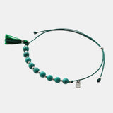 Natural Stone Beaded Bracelet Tassel 4mm Spiking Beads Thin Bracelets