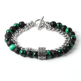 Tiger Eye Hematite Bracelet Stainless Steel Buckle