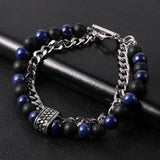 Tiger Eye Hematite Bracelet Stainless Steel Buckle