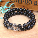Natural Stone Beaded Bracelets Aventurines Amazonites Owl Charm Bracelets