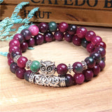 Natural Stone Beaded Bracelets Aventurines Amazonites Owl Charm Bracelets
