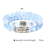 Natural Stone Beaded Bracelets Aventurines Amazonites Owl Charm Bracelets