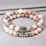 Natural Stone Beaded Bracelets Aventurines Amazonites Owl Charm Bracelets