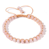 Natural Stone Beaded Bracelets Adjustable Woven Rope Jewelry