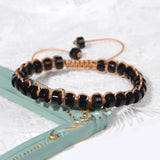 Natural Stone Beaded Bracelets Adjustable Woven Rope Jewelry