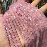 Rose Quartzs Faceted Square Loose Beads 5x5mm