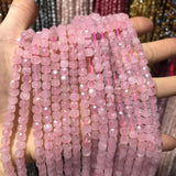Rose Quartzs Faceted Square Loose Beads 5x5mm