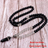 Natural Stone Beaded Necklace Long Pendant Jewelry