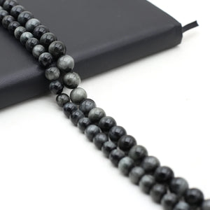 Hawkeye Stone Beaded Round Gemstone Loose Beads for Jewelry Making