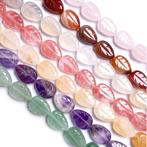 Natural Stone Leaf Crystal Beads for DIY Jewelry Making