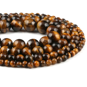 Tiger Eye Round Spacer Beads Natural Stone for DIY Bracelet Necklaces