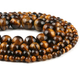 Tiger Eye Round Spacer Beads Natural Stone for DIY Bracelet Necklaces