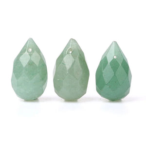 12x20mm Water-drop Crystal Green Aventurine Beads