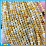 Natural Stone Beads 2 3 4MM Yellow Topaz Round Spacer Bead DIY Jewelry Making