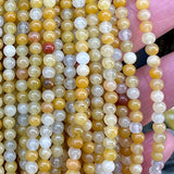Natural Stone Beads 2 3 4MM Yellow Topaz Round Spacer Bead DIY Jewelry Making