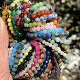 2mm 3mm 4mm Faceted Tourmaline Lapis Lazuli Opal Beads 15''