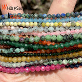 2mm 3mm 4mm Faceted Tourmaline Lapis Lazuli Opal Beads 15''