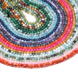 2mm 3mm 4mm Faceted Tourmaline Lapis Lazuli Opal Beads 15''