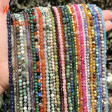 2mm 3mm 4mm Faceted Tourmaline Lapis Lazuli Opal Beads 15''