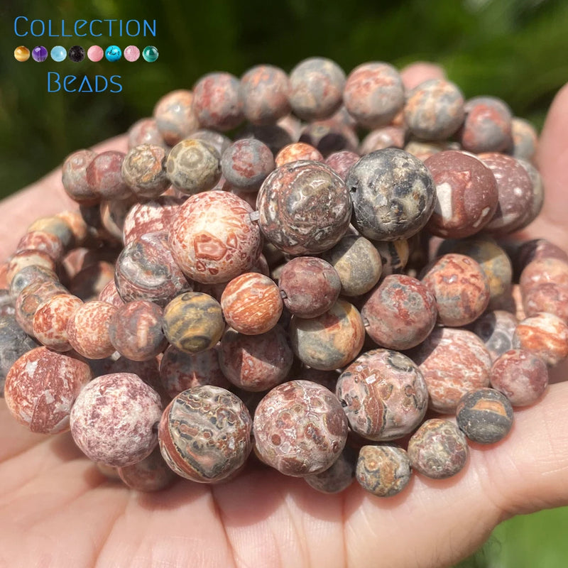 Matte Leopard Skin Jaspers Round Spacer Beads 4-10mm