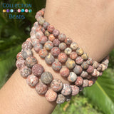 Matte Leopard Skin Jaspers Round Spacer Beads 4-10mm