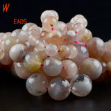 Pink Cherry Agates Round Loose Spacer Beads 15''