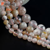 Pink Cherry Agates Round Loose Spacer Beads 15''