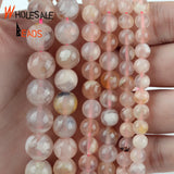 Pink Cherry Agates Round Loose Spacer Beads 15''