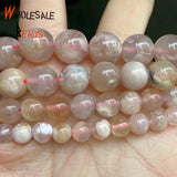 Pink Cherry Agates Round Loose Spacer Beads 15''