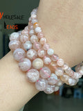 Pink Cherry Agates Round Loose Spacer Beads 15''