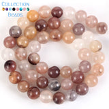 Natural Stone Beads 6-12mm Violet Round Spacer Beads for Jewelry Making DIY