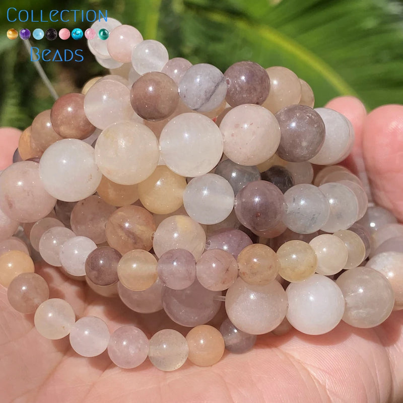 Natural Stone Beads 6-12mm Violet Round Spacer Beads for Jewelry Making DIY