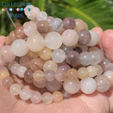 Natural Stone Beads 6-12mm Violet Round Spacer Beads for Jewelry Making DIY