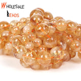 A+ Citrine Stone Beads 6/8/10mm Round Spacer Loose Beads