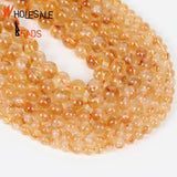 A+ Citrine Stone Beads 6/8/10mm Round Spacer Loose Beads
