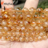 A+ Citrine Stone Beads 6/8/10mm Round Spacer Loose Beads