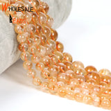 A+ Citrine Stone Beads 6/8/10mm Round Spacer Loose Beads